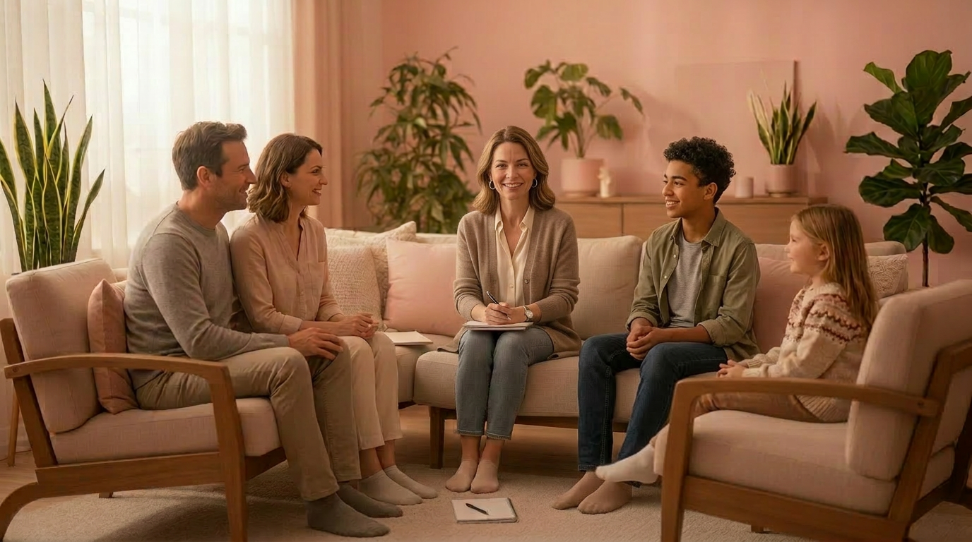 Élise, coach bienveillante dans un espace chaleureux